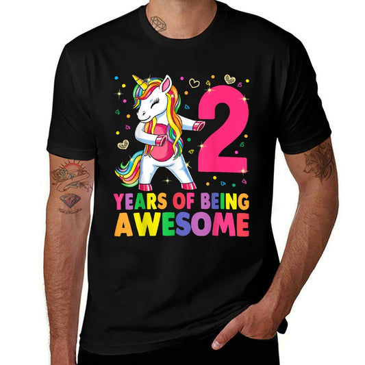 2 Years Old Unicorn Flossing 2nd Birthday Girl Unicorn Party  Odor-resistant T-Shirt