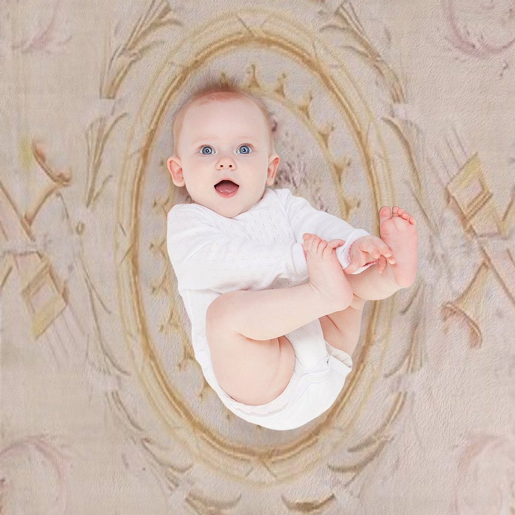 Antique French Aubusson Rug Print Gift-ready Throw Blanket