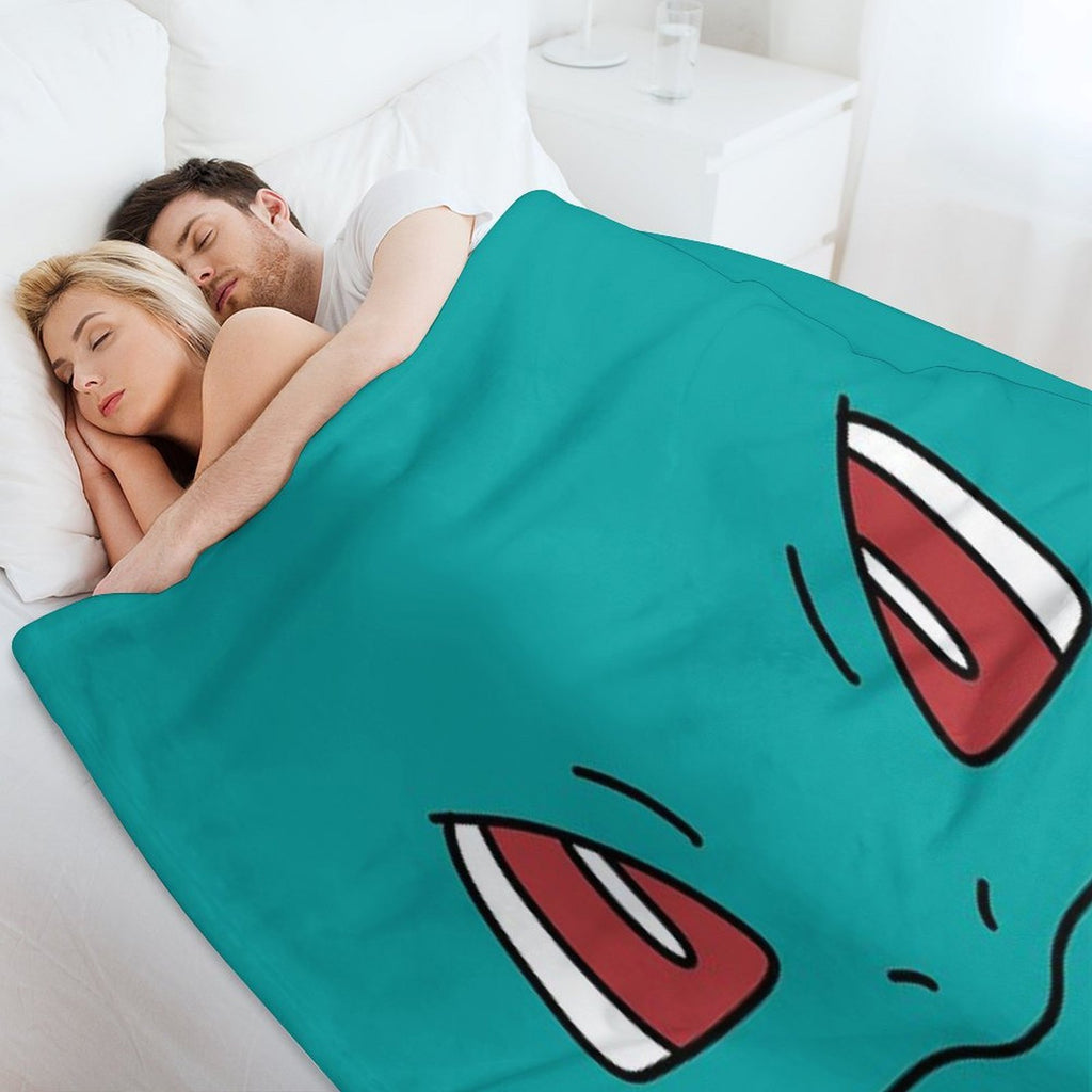 Bulbasaur Face Machine-washable Throw Blanket