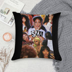 Collage of SZA Soft Decorative Cover Throw Pillow