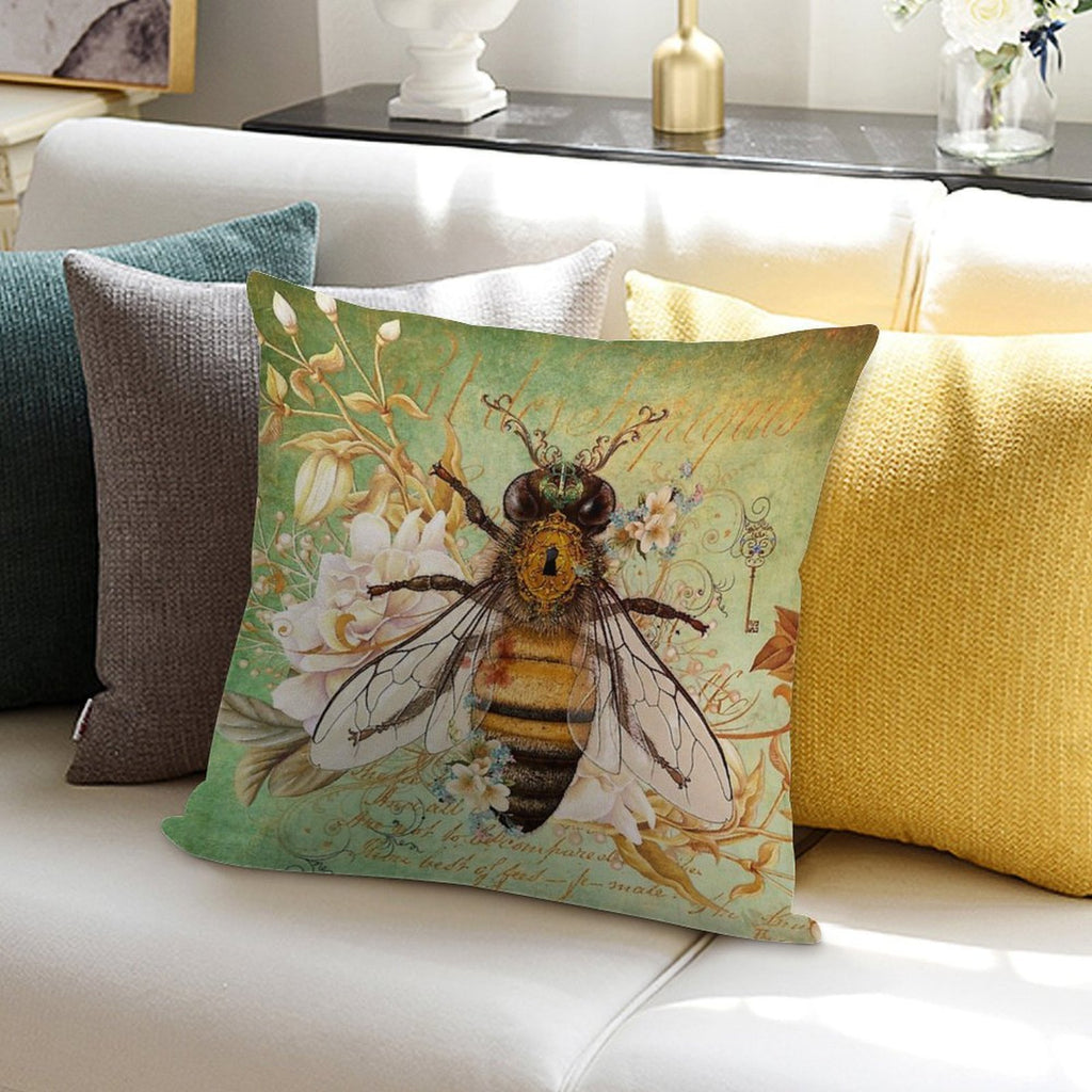 Honey Bee True Soft Hidden Zipper Throw Pillow