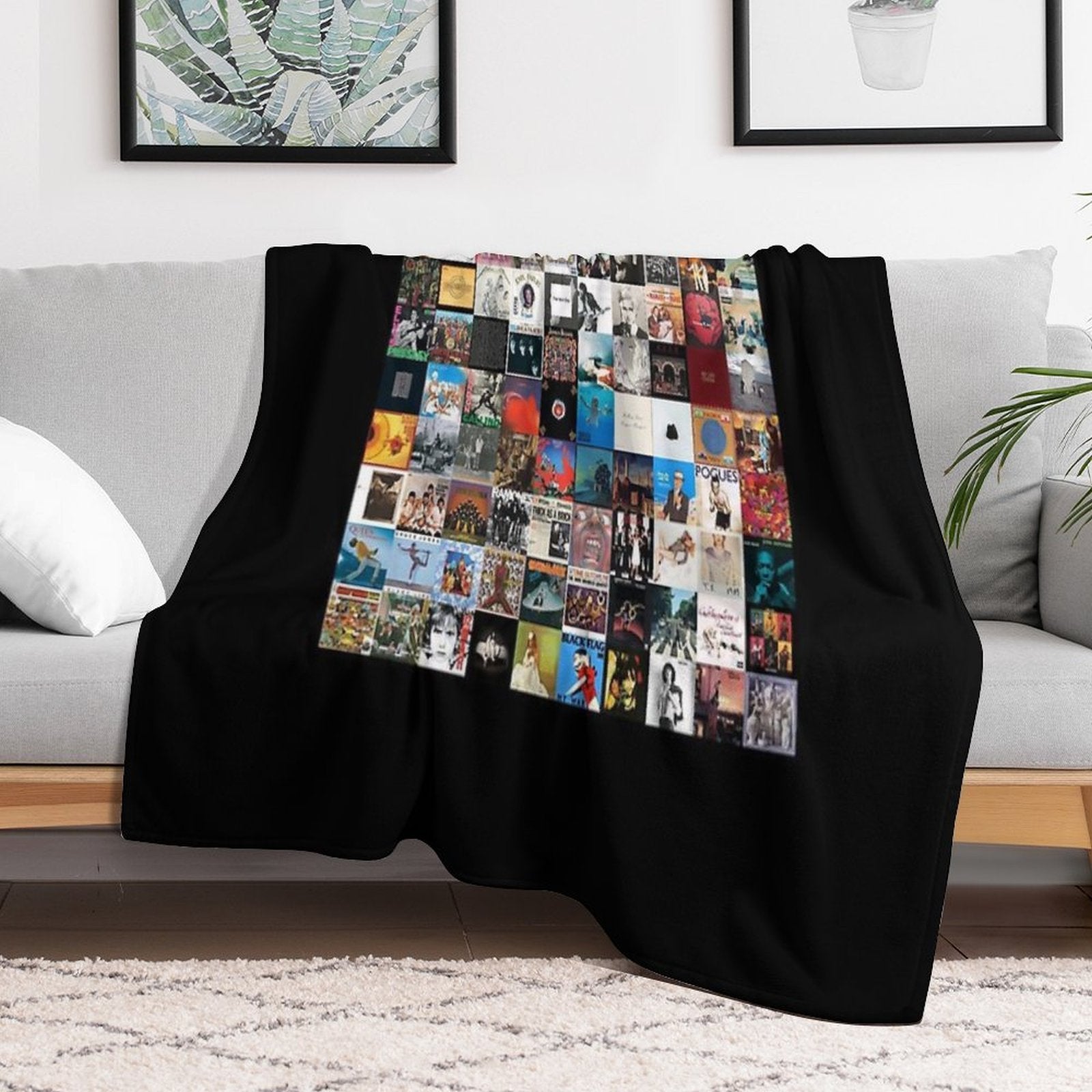 Greatest Album Collage Classic Eco-conscious Throw Blanket