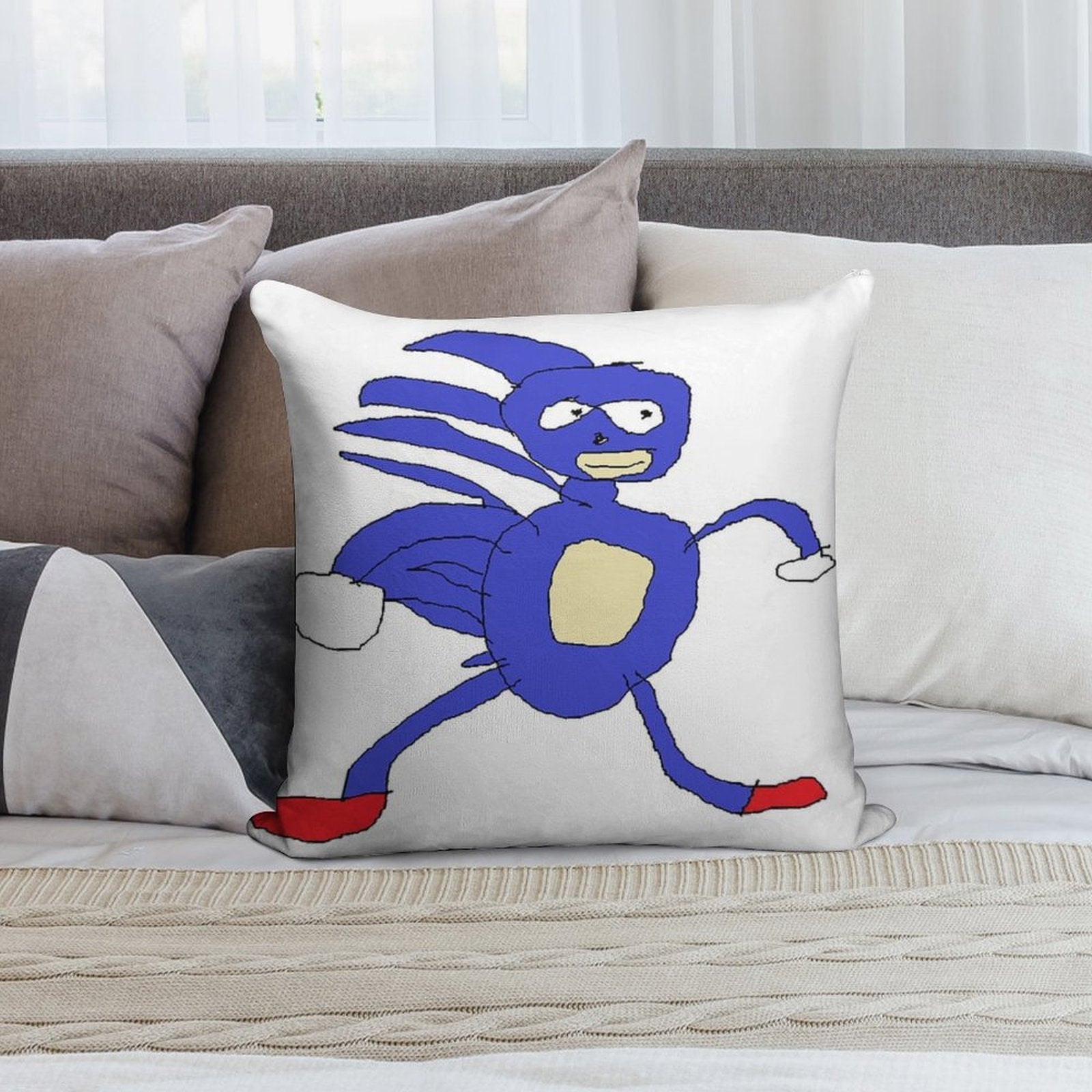 Sanic Soft Easy Maintenance Throw Pillow