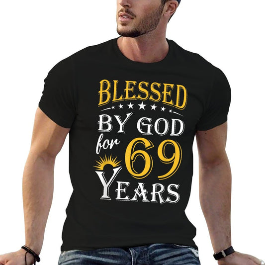 Vintage Blessed by God for 69 Years Happy 69th Birthday  Versatile T-Shirt