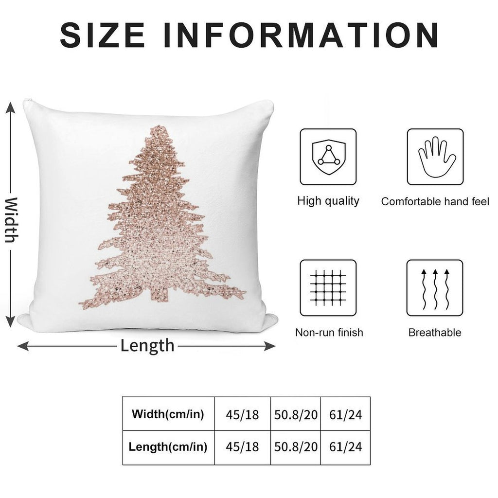 Sparkling Rose Gold Christmas Tree Soft Ultra-Soft Texture Throw Pillow