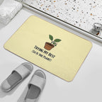 Trying My Best (So Is The Plant) – Encouraging Plant Parent Design  Anti-Trip Bath Mat