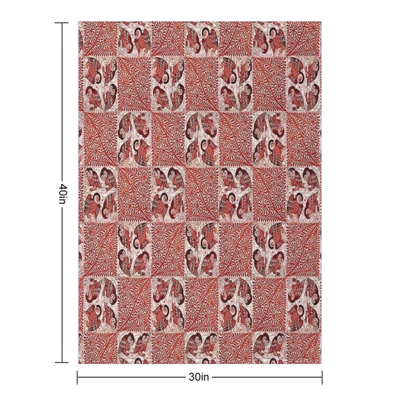 William De Morgan Owls Compact Throw Blanket