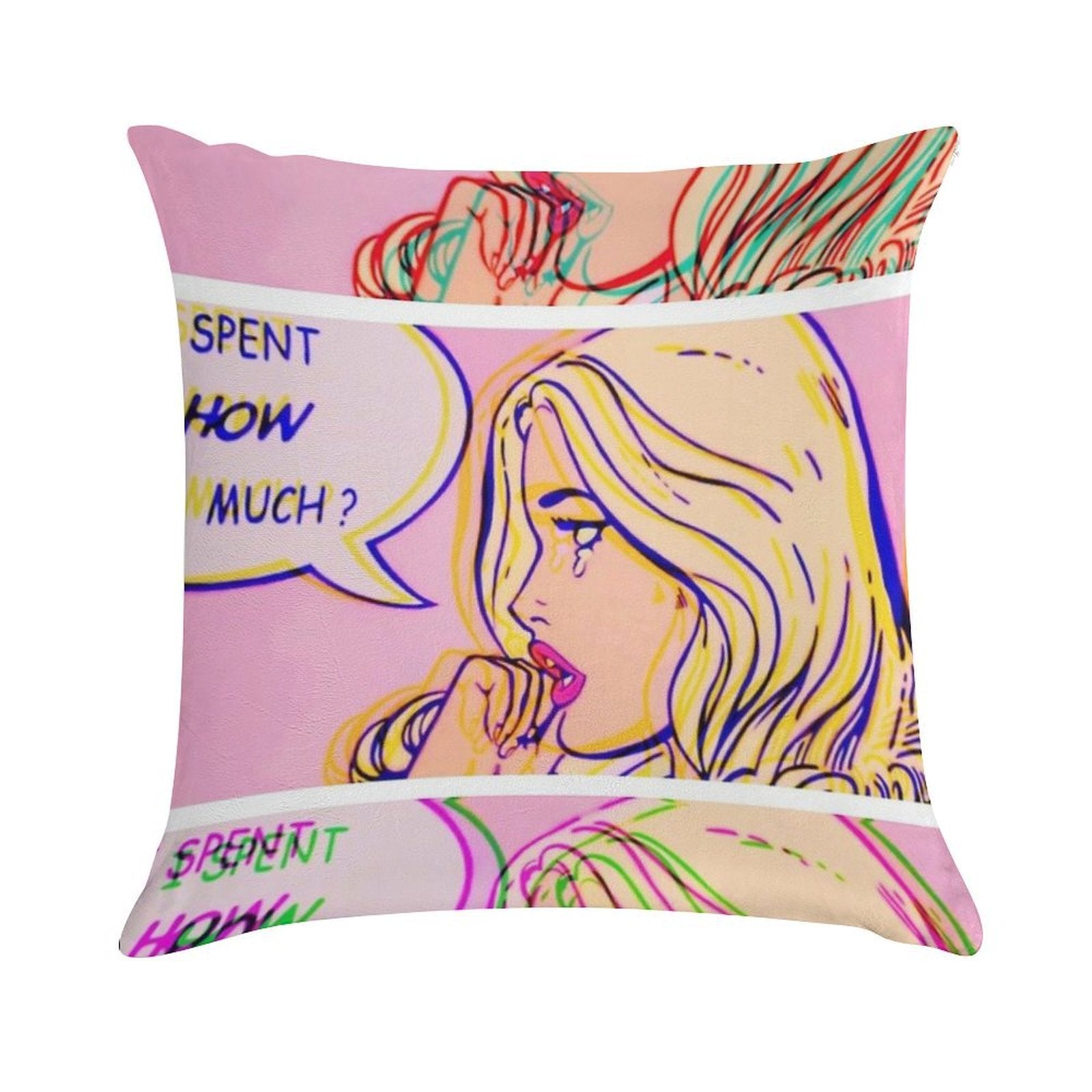 I Spent How Much Comic Pop Art Print Soft Multiple Sizes Throw Pillow