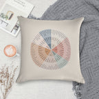 Wheel of Emotions + Feelings  Earthy + Monochrome on Sand  American English  Original Soft Short Plush Fabric Throw Pillow