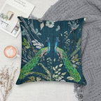 Peacock Chinoiserie (teal) Soft Luxury Feel Throw Pillow