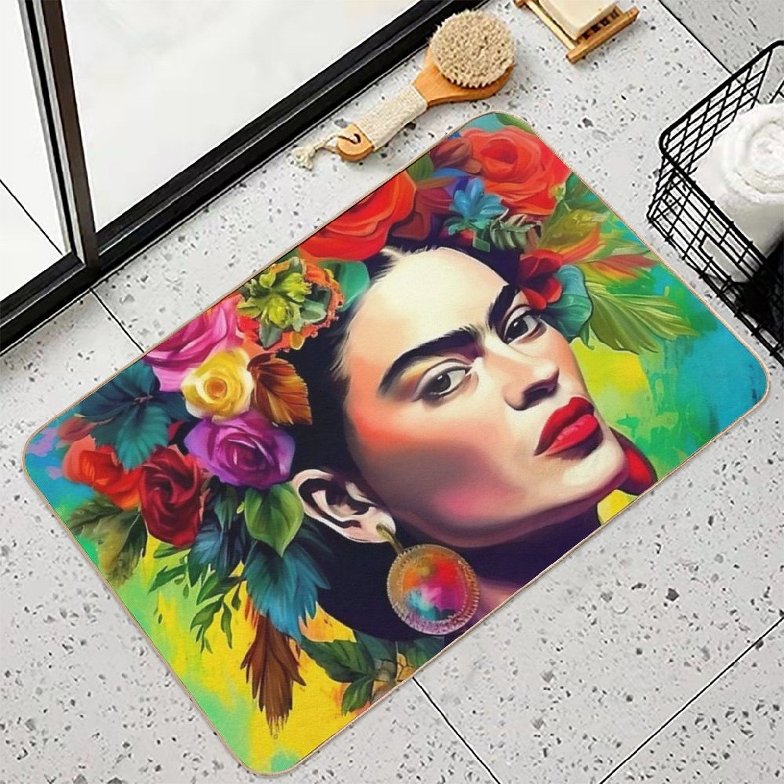 Frida Kahlo 15  Toxin-Free Bath Mat