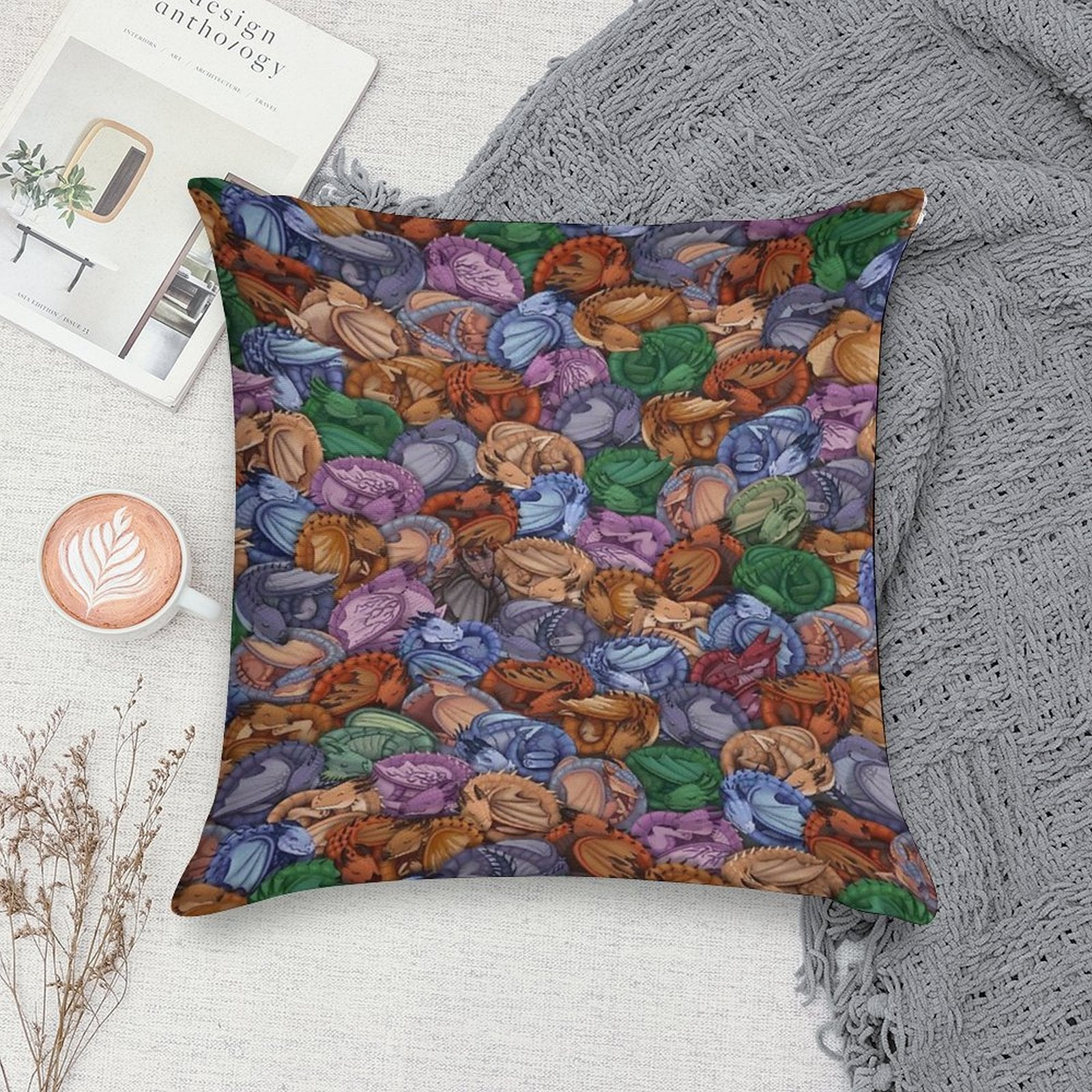 Let Sleeping Dragons Snooze Soft Ultra-Soft Texture Throw Pillow