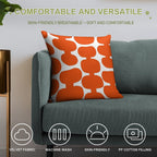 Iconic Mid Century Modern Pattern in White And Orange Soft Anti-Pilling Throw Pillow