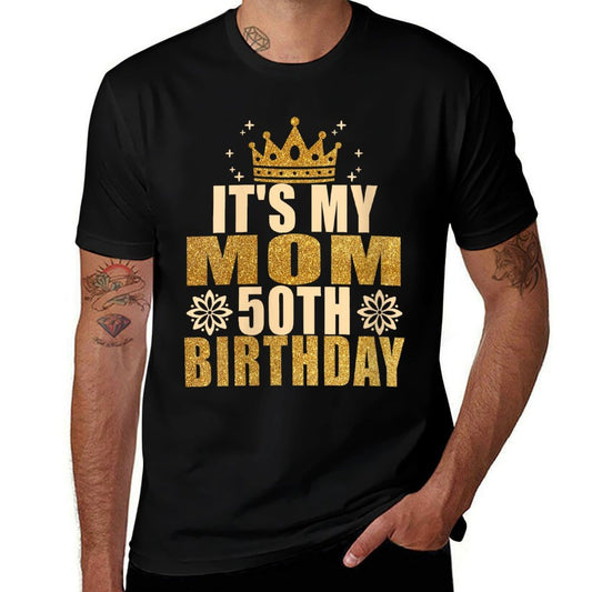 Womens Its My Mom 50th Birthday 50th Birthday  Heathered Texture T-Shirt