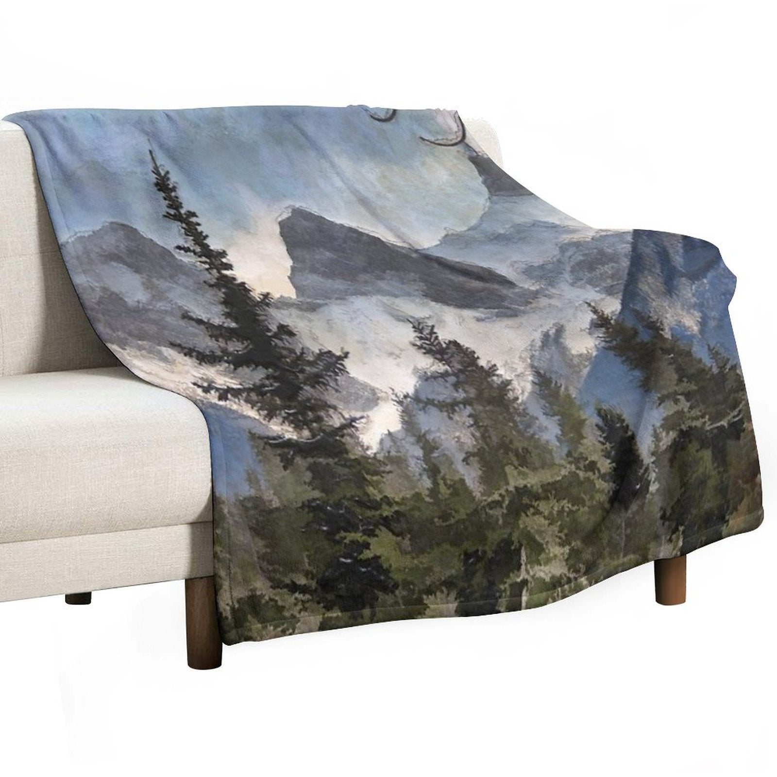 The Three Sisters - Canadian Rocky Mountains Premium Throw Blanket