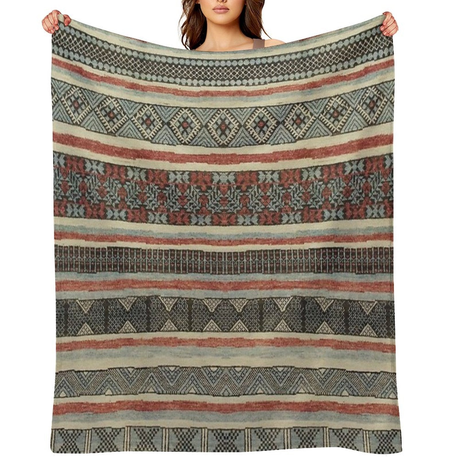 Traditional Pattern Artwork Multi-functional Throw Blanket