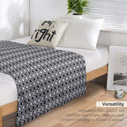Classy Black And White Double Outline Diamonds And Dots Travel-friendly Throw Blanket