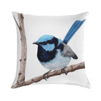 Superb Fairy-wren Soft Washable Throw Pillow