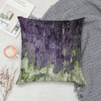 Violet And Olive Abstract Painting Soft Hidden Zipper Throw Pillow