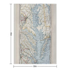 Vintage Map of The Chesapeake Bay Versatility Throw Blanket