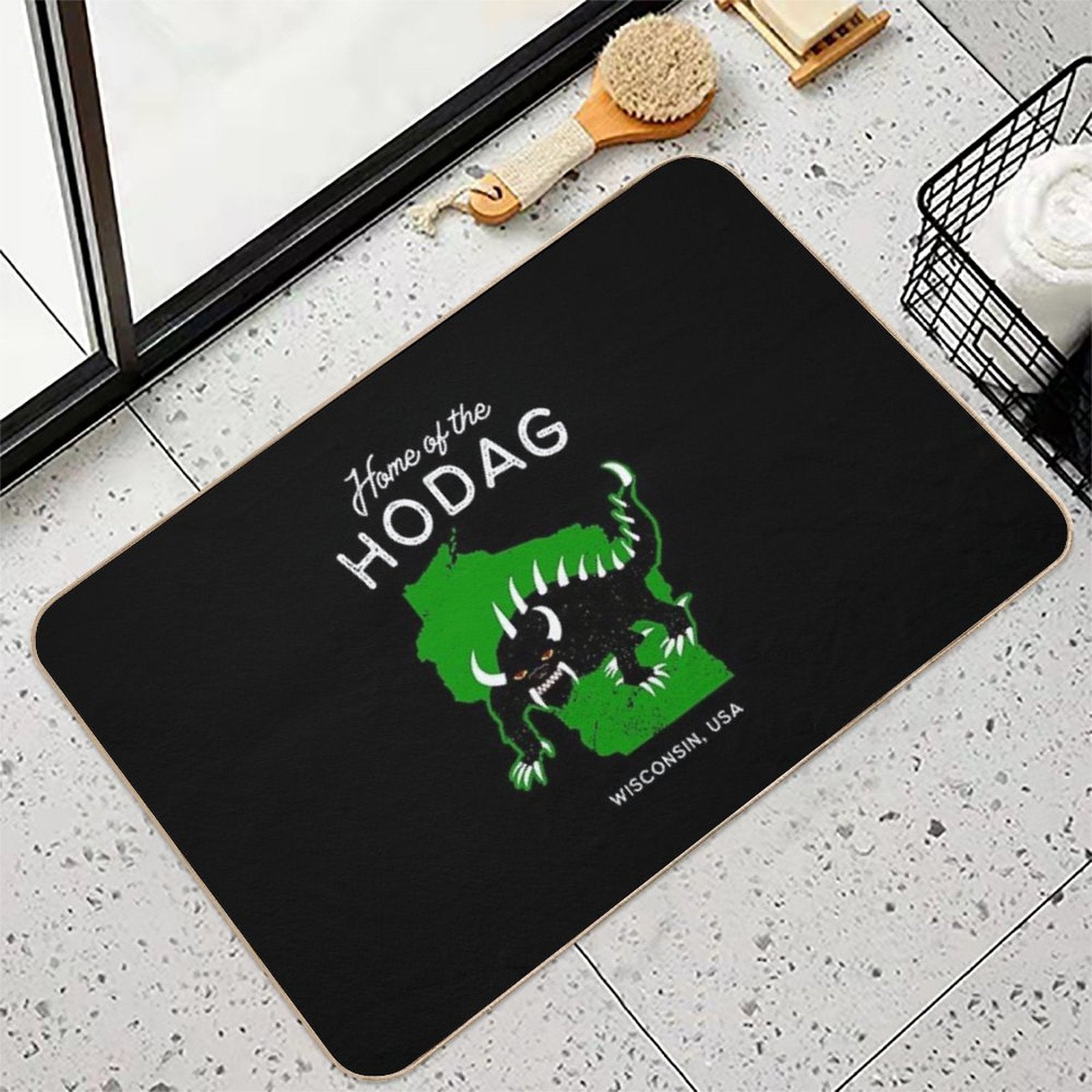 Home of The Hodag Wisconsin, USA Shower Curtain  Non-Slip Bath Mat