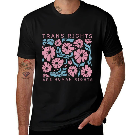 Trans Rights Are Human Rights Floral LGBTQ Pride Transgender  Lightweight T-Shirt