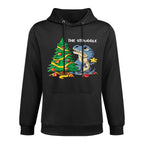 Dinosaur Christmas Tree Rex The Struggle Boys Xmas Pyjamas Colorfast Hoodie