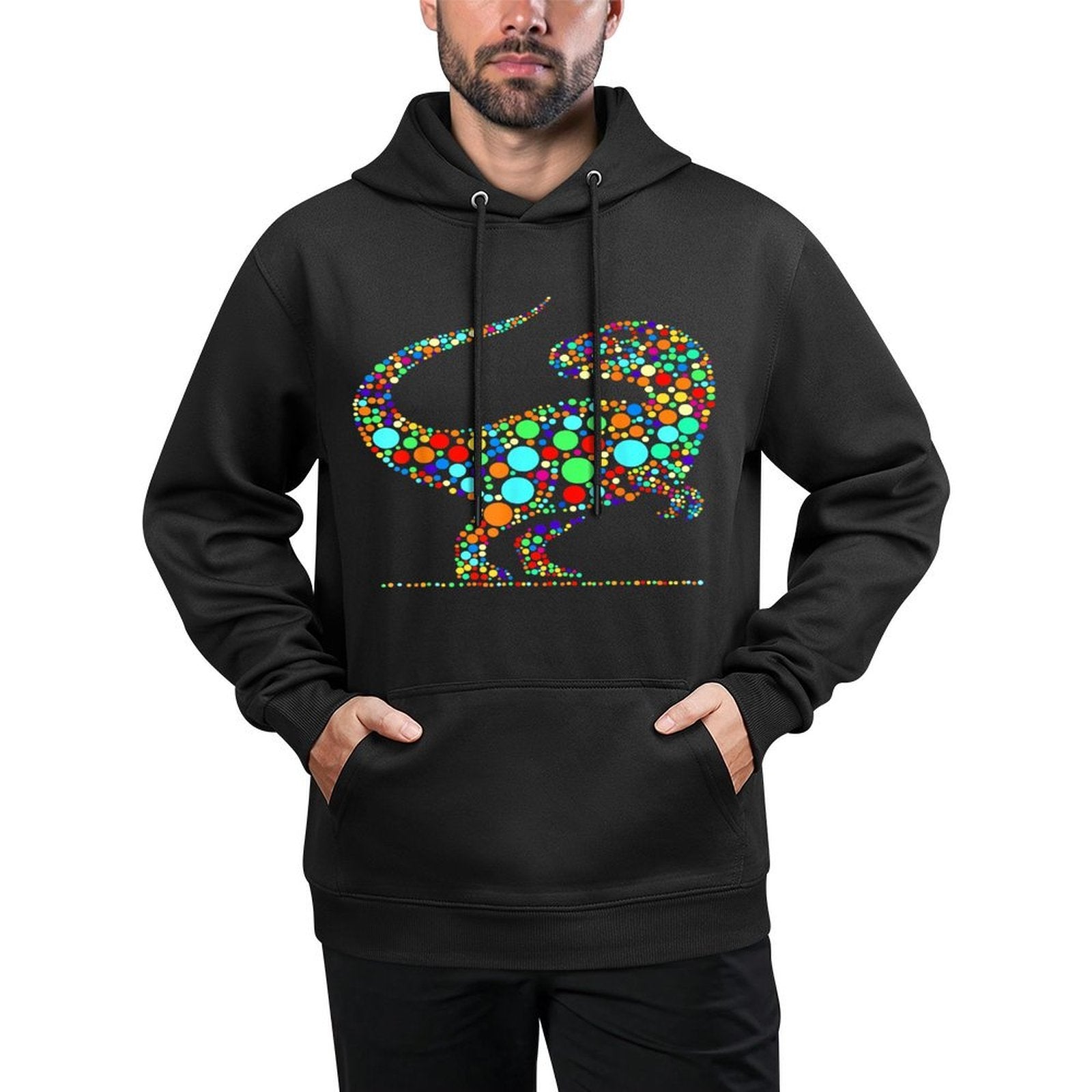 Happy Dot Day Colorful Polka Dot Dinosaur Boys Toddlers Kids Versatile Streetwear Hoodie