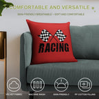 Racing Flags Checkered Flag Car Window Bumper Decal Soft Fade-Resistant Throw Pillow
