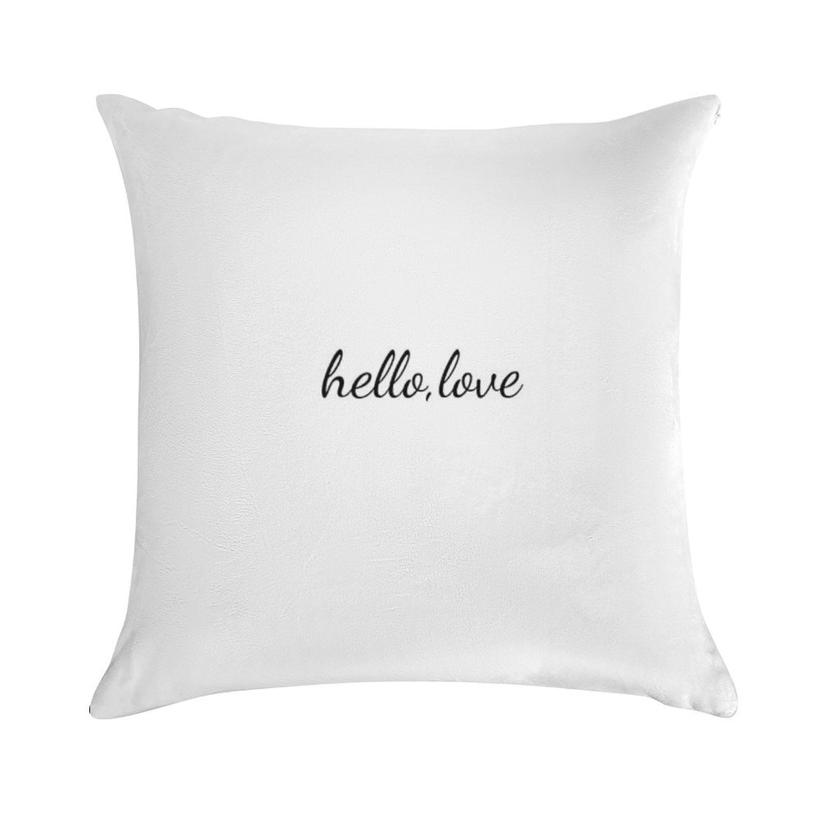 Hello Love Quote Soft Hidden Zipper Throw Pillow