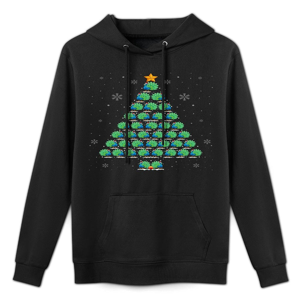 Peacock Lover Christmas Tree Lights Santa Hat Peacock Xmas Customizable Surface Hoodie