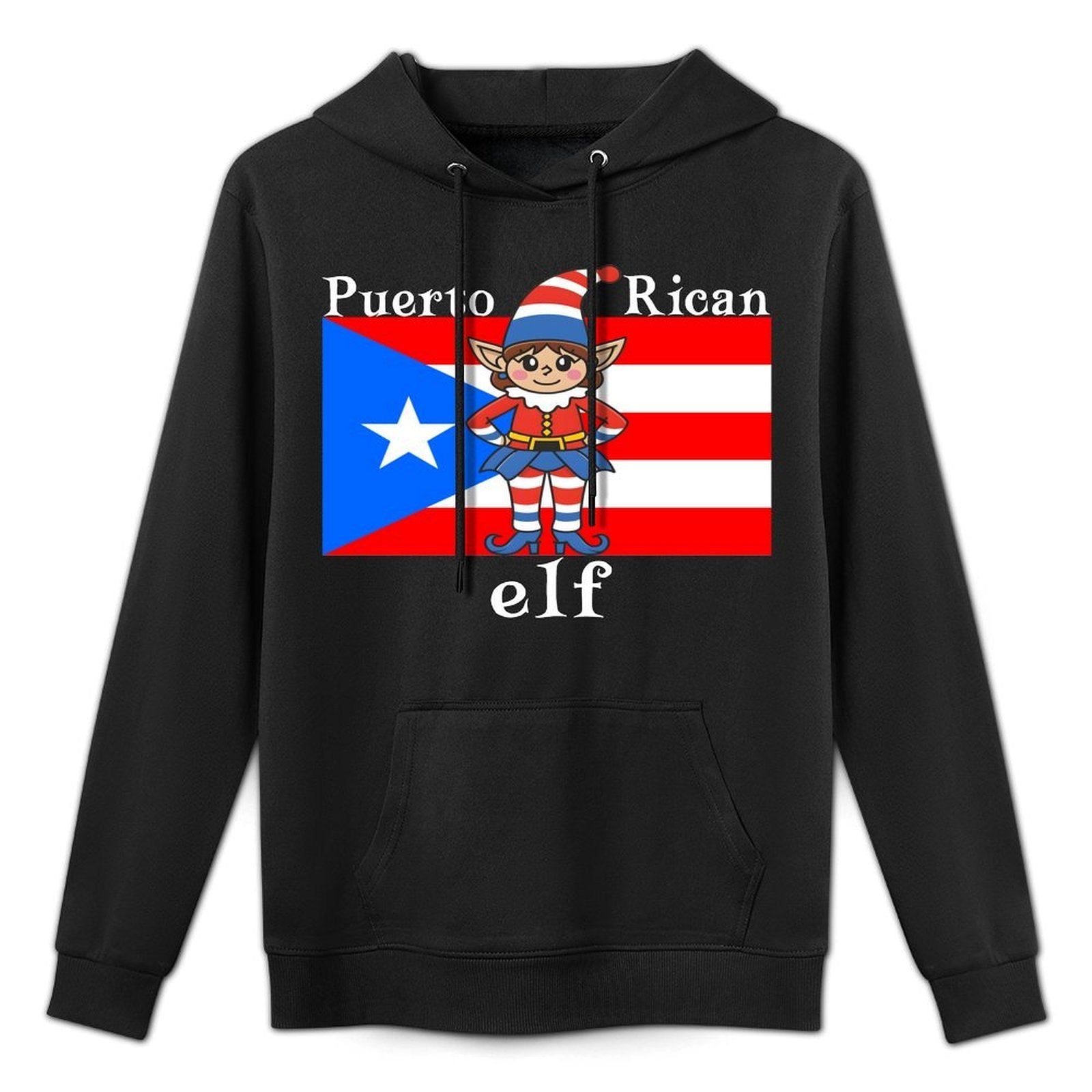 Puerto Rican Elf Matching Family Group Christmas Boricua Medium-Weight Fabric Hoodie