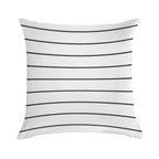 Skinny Stripe ((black on White)) Soft Ultra-Soft Texture Throw Pillow