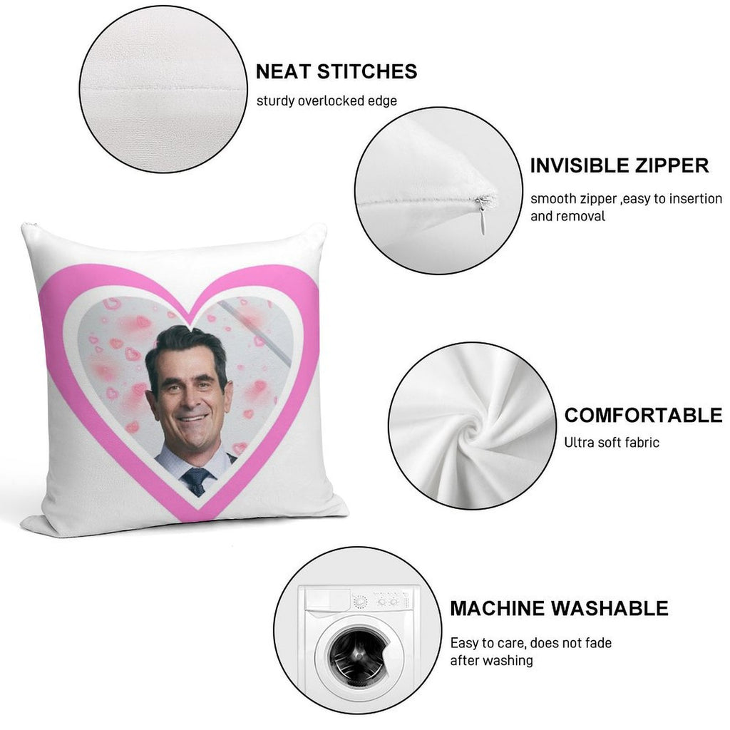 Modern Family Phil Dunphy Heart Soft Luxury Feel Throw Pillow