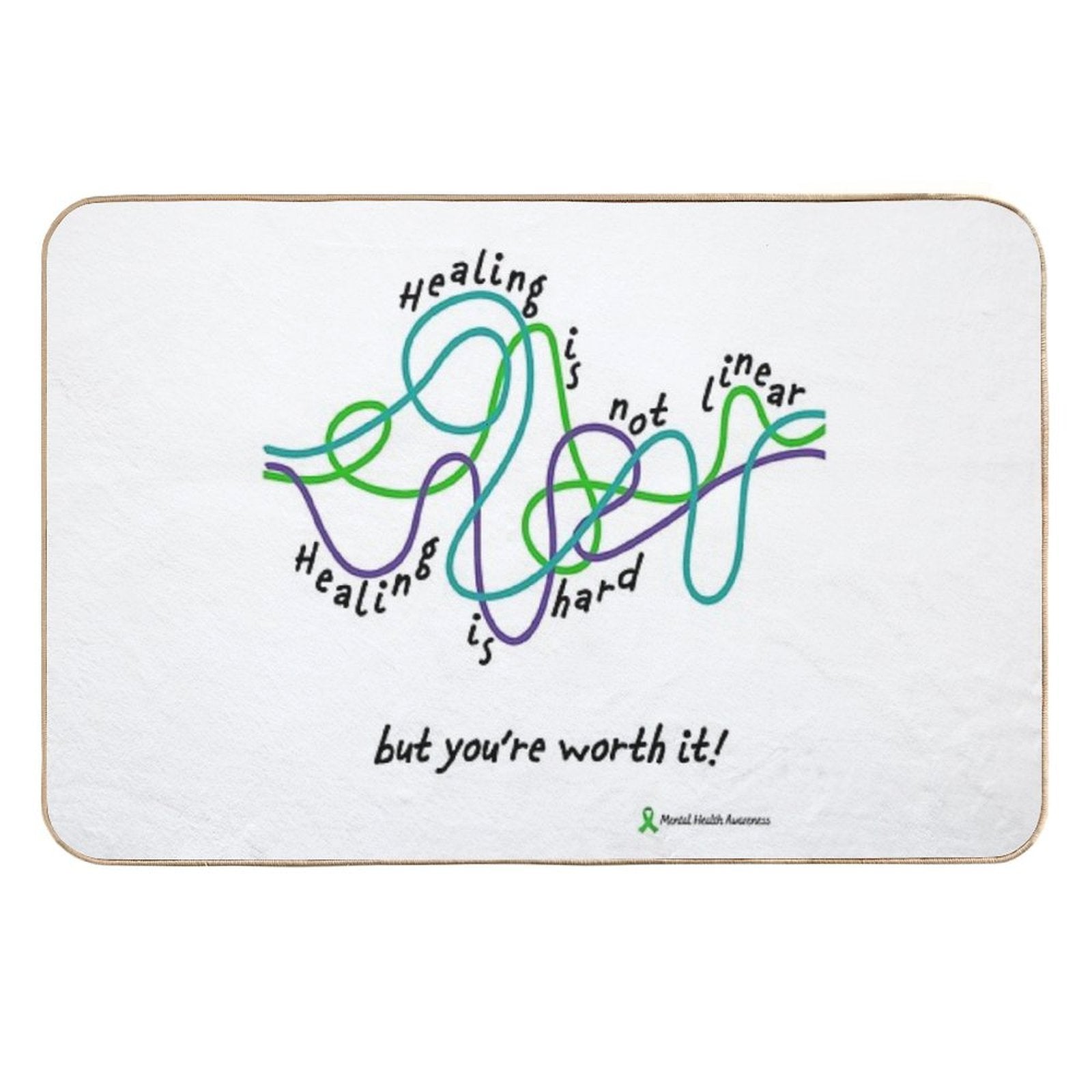 Healing Is Not Linear. Healing Is Hard Durable Bath Mat