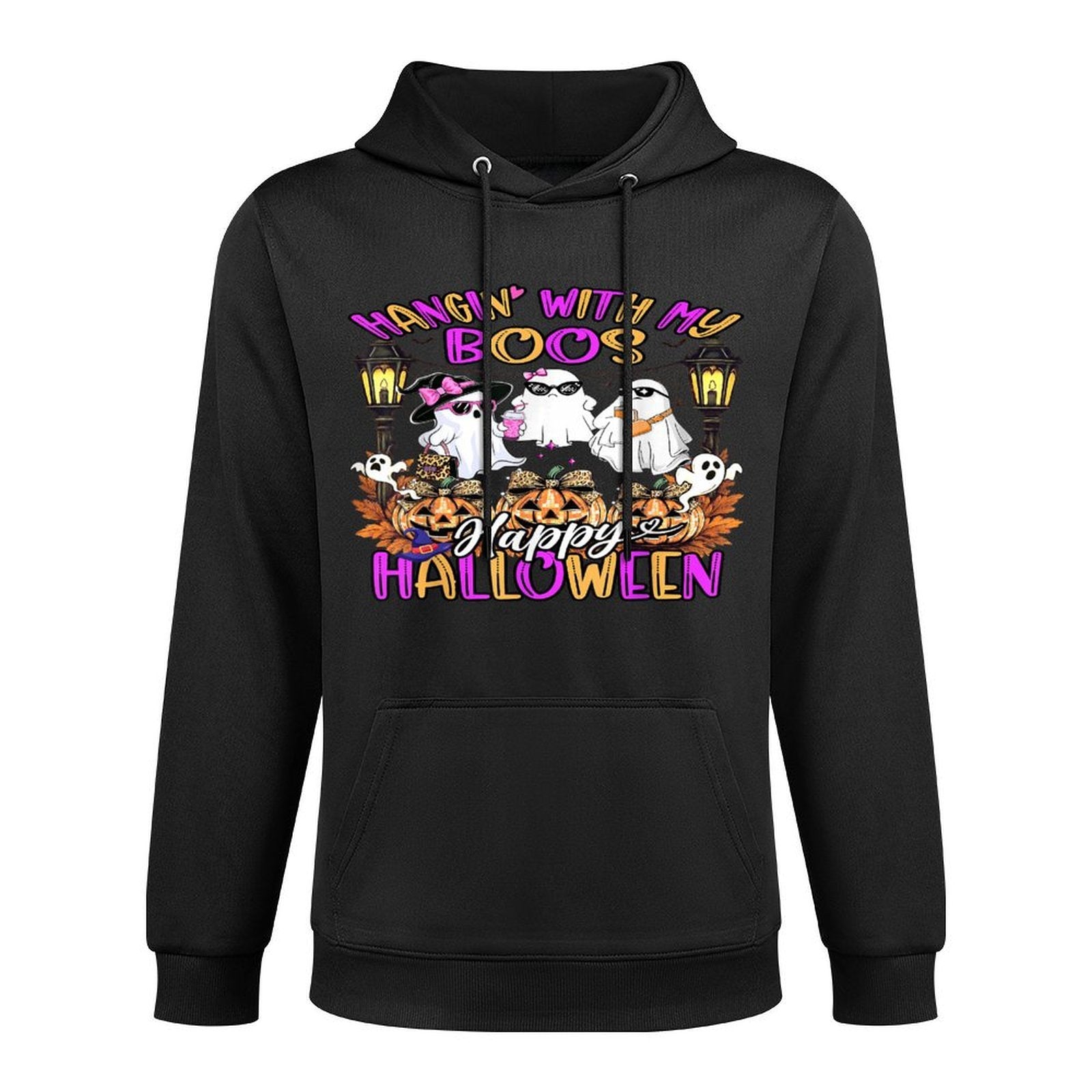 Hangin with My Boos Cute Boujee Ghosts Halloween Costume Shrink-Resistant Hoodie