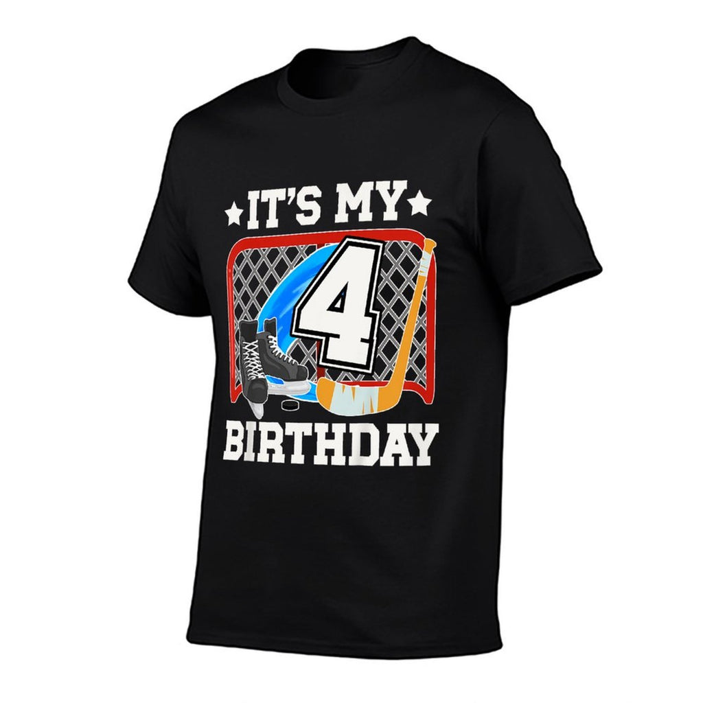 Kids 4th Birthday Ice Hockey Boy 4 Year Old Ice Hockey Player  Classic T-Shirt