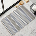 Blue Grey Tan Stripes  Slip-Resistant Bath Mat