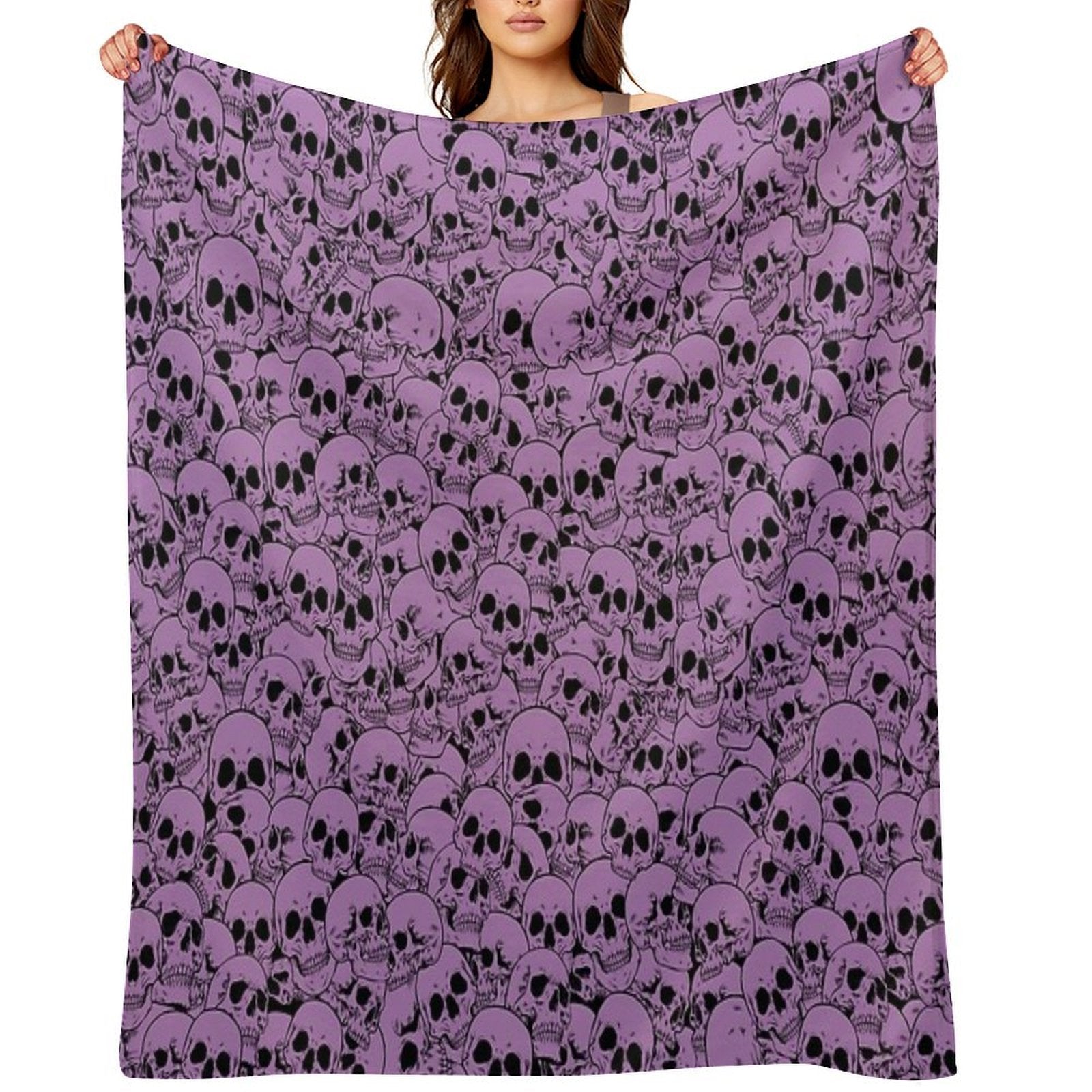 Purple Skulls Multi-functional Throw Blanket