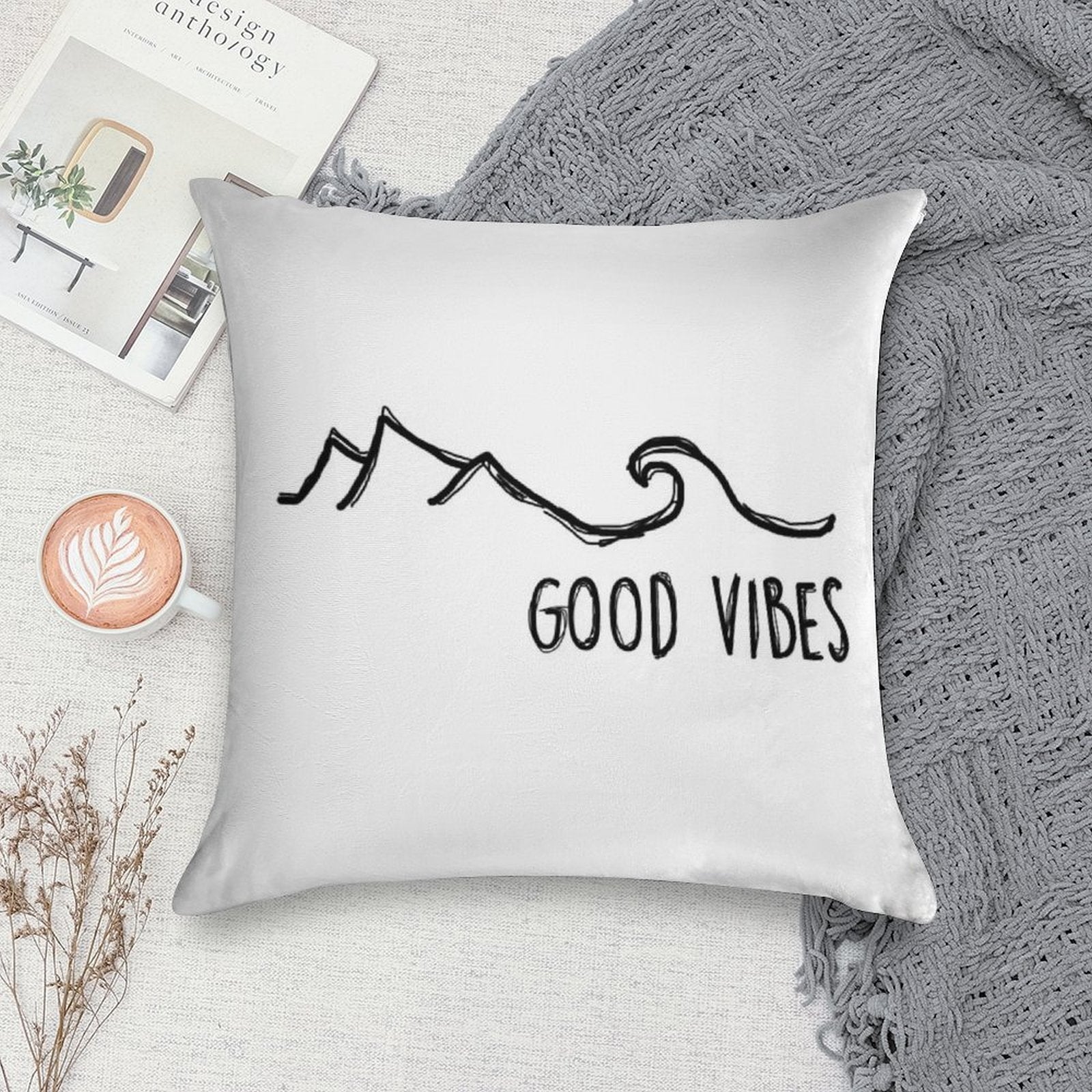 Good Vibes Soft Anti-Pilling Throw Pillow