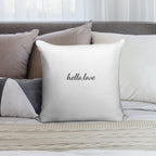 Hello Love Quote Soft Hidden Zipper Throw Pillow