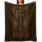 Barbarian Character Class Emblem Tabletop TTRPG Premium Throw Blanket