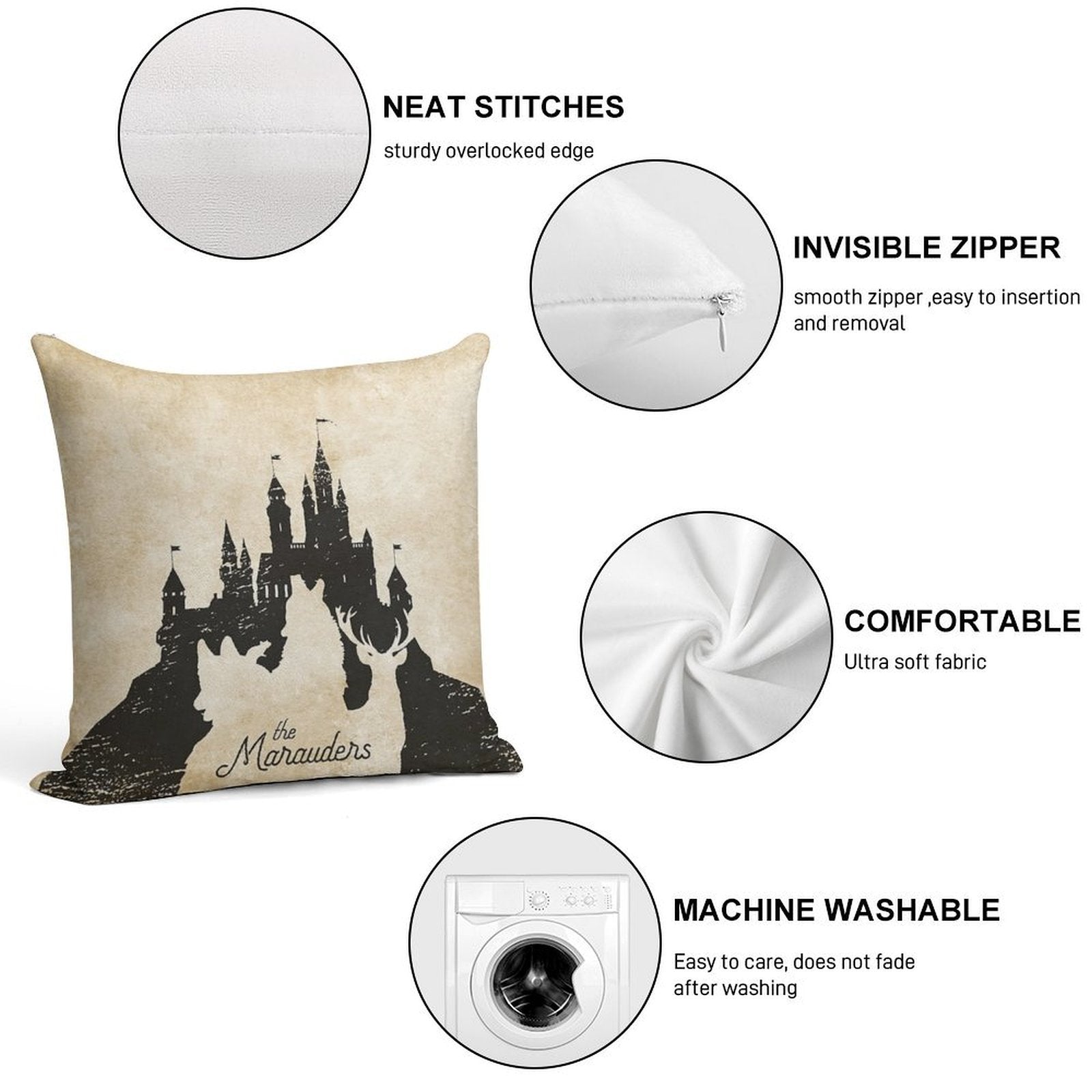 The Marauders Castle Soft Bedroom Essential Throw Pillow
