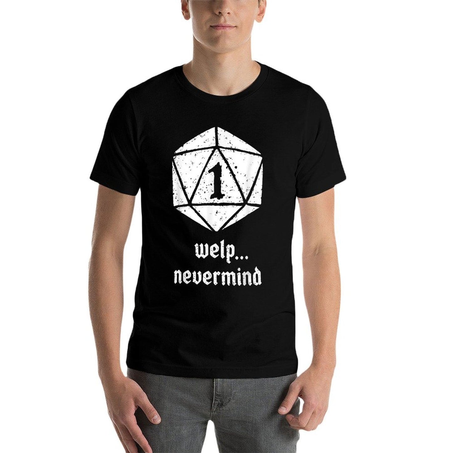 Vintage Welp Nevermind Nat 1 Funny Dice  Wrinkle-resistant T-Shirt