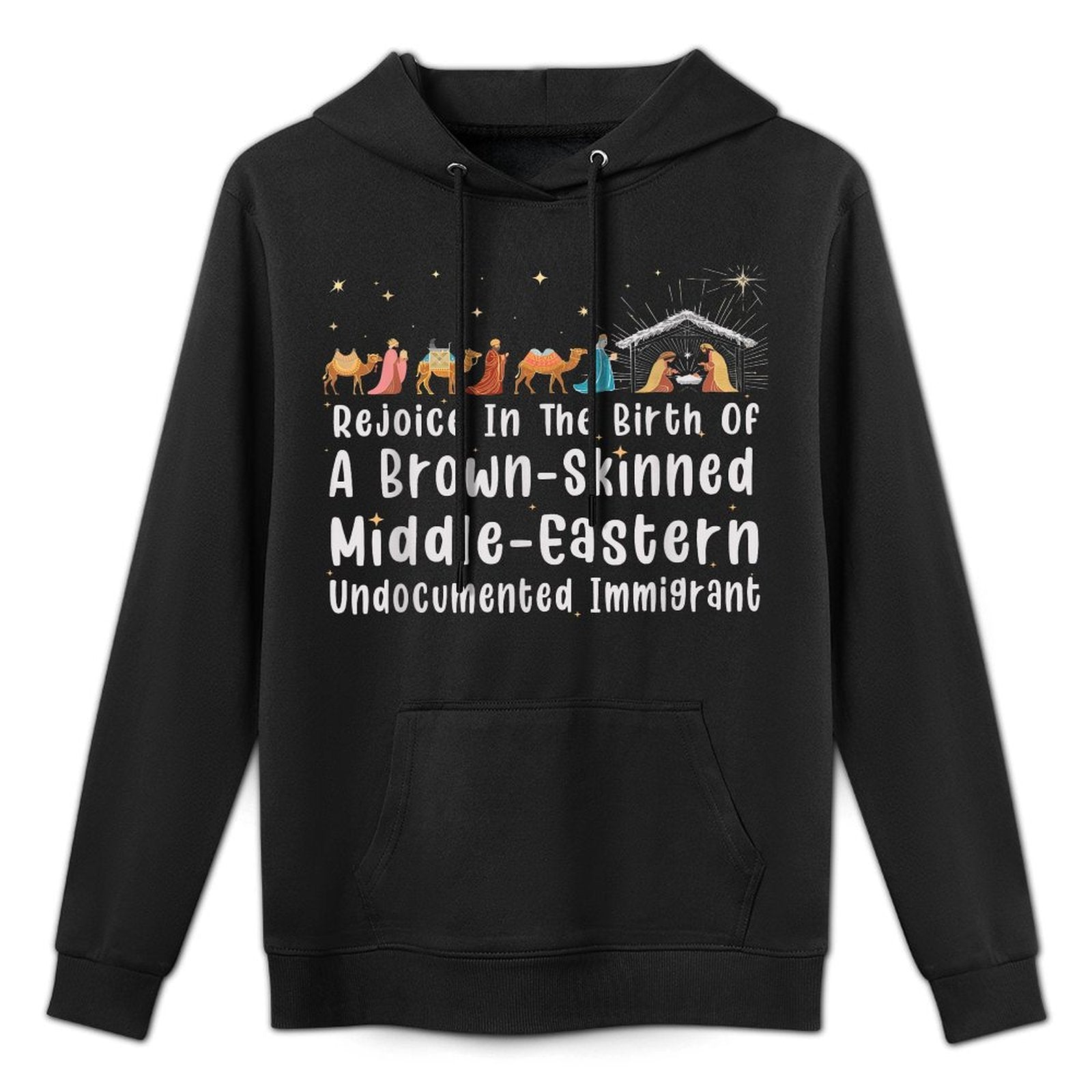Rejoice In The Birth Of A Brown Skinned Middle Eastern Xmas Customizable Surface Hoodie