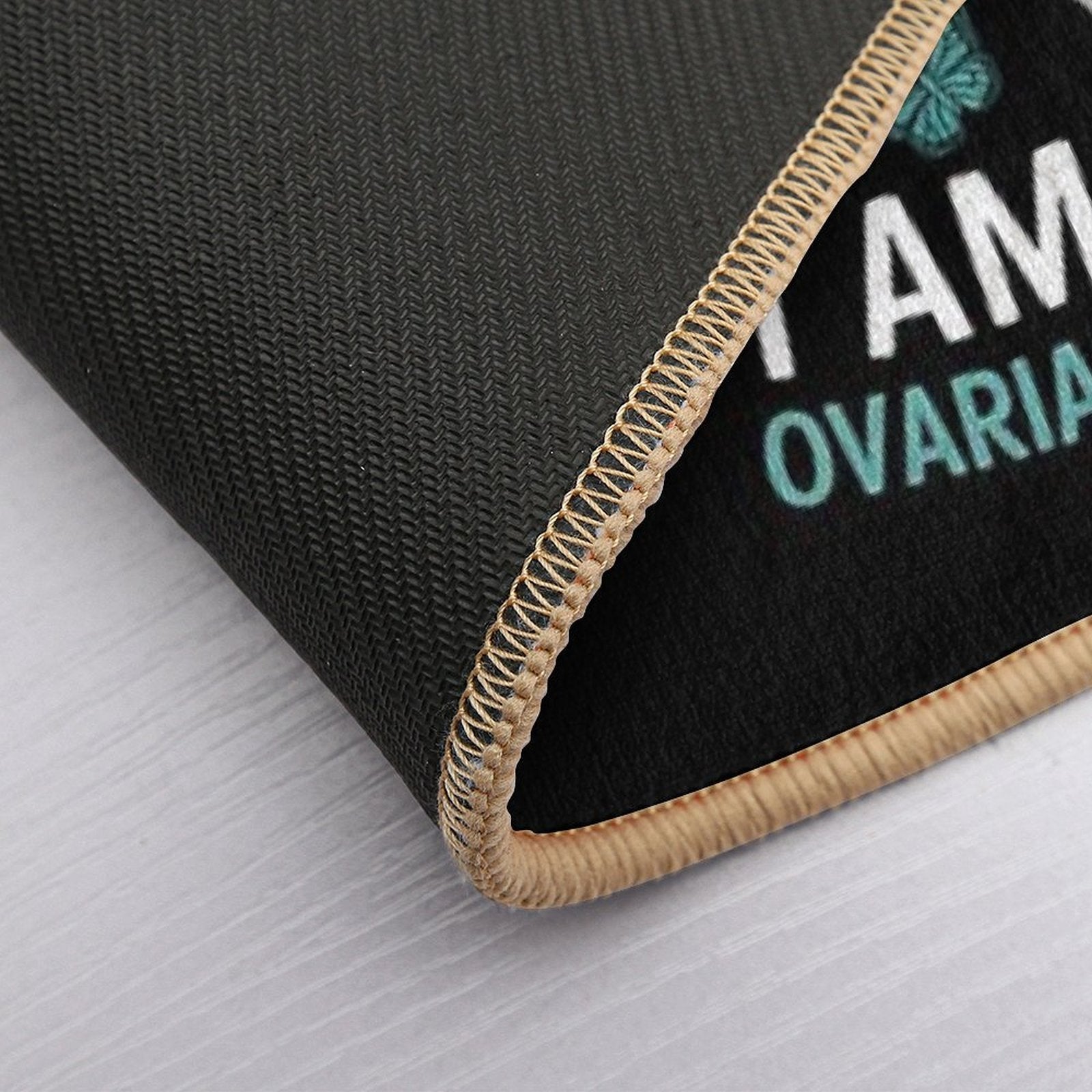 1 Year Ovarian Cancer Free God Prayer Cancer Awareness  Absorbent Bath Mat