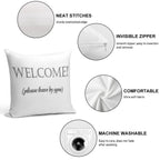 Welcome, Please Leave By 9pm Soft Reinforced Edging Throw Pillow