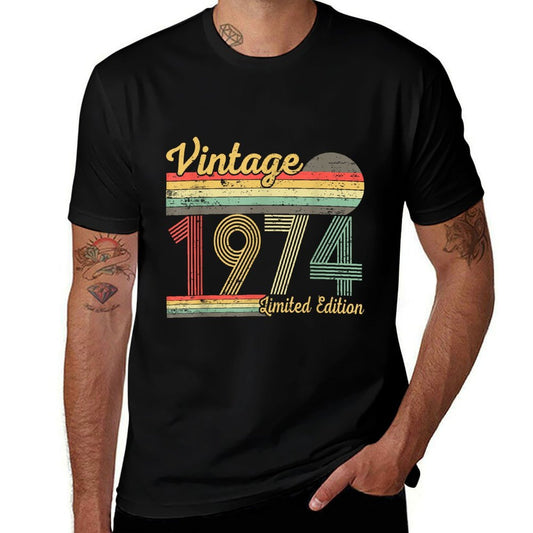 Vintage 1974 Limited Edition 50 Year Old 50th Birthday Gifts  Oversized Silhouette T-Shirt