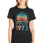 Lawyer Born in 1973 50th Birthday Law Gifts Premium  Ribbed Collar T-Shirt