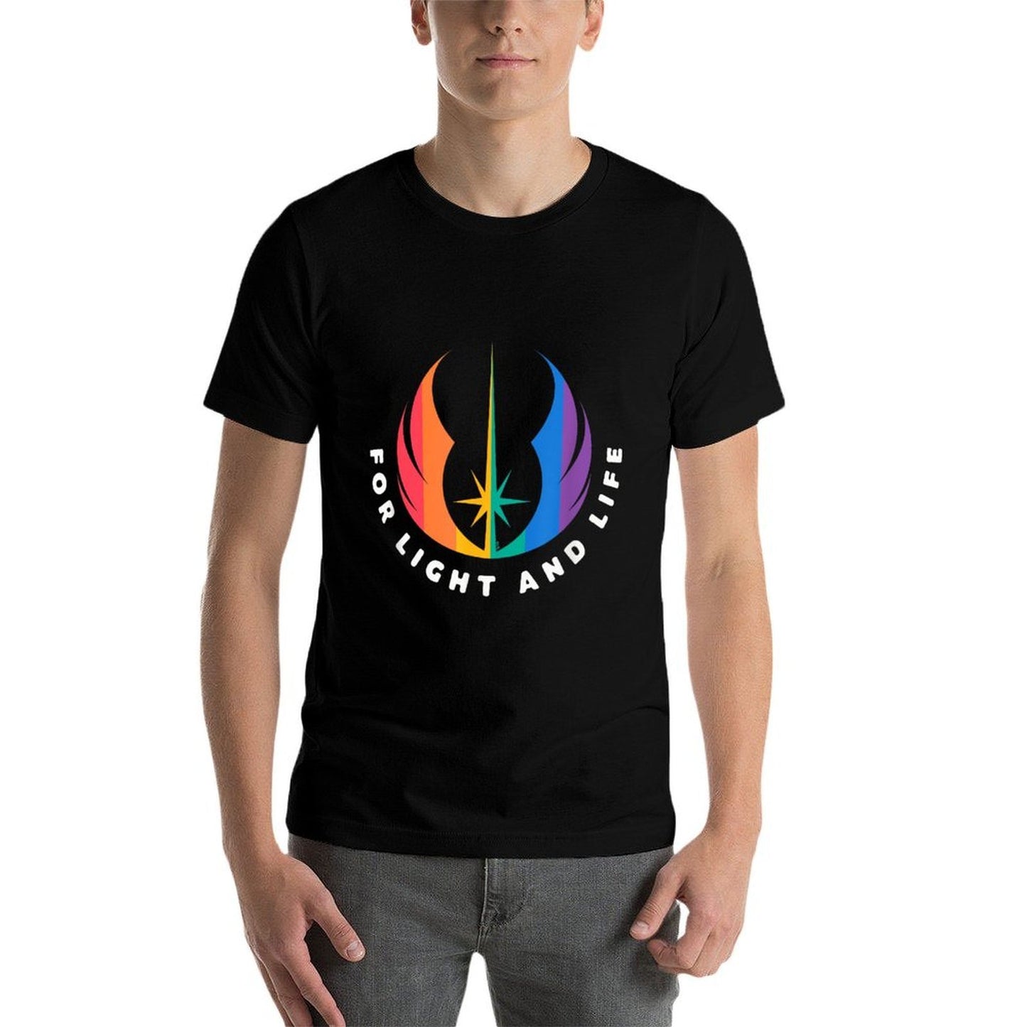 Star Wars Pride Rainbow Jedi Order Symbol For Light And Life  Lightweight T-Shirt